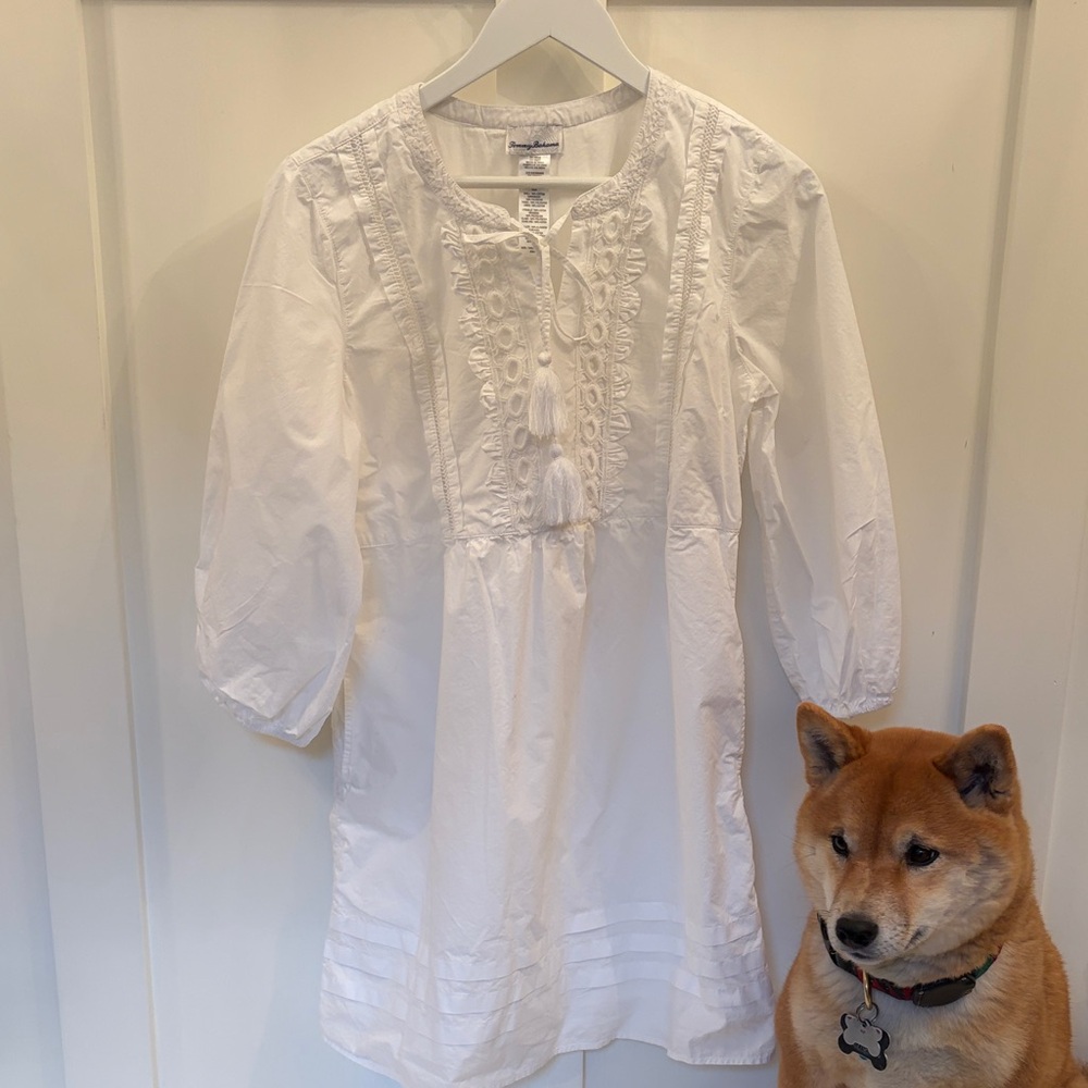 Tommy Bahama White Cotton Dress, Size XS/XP